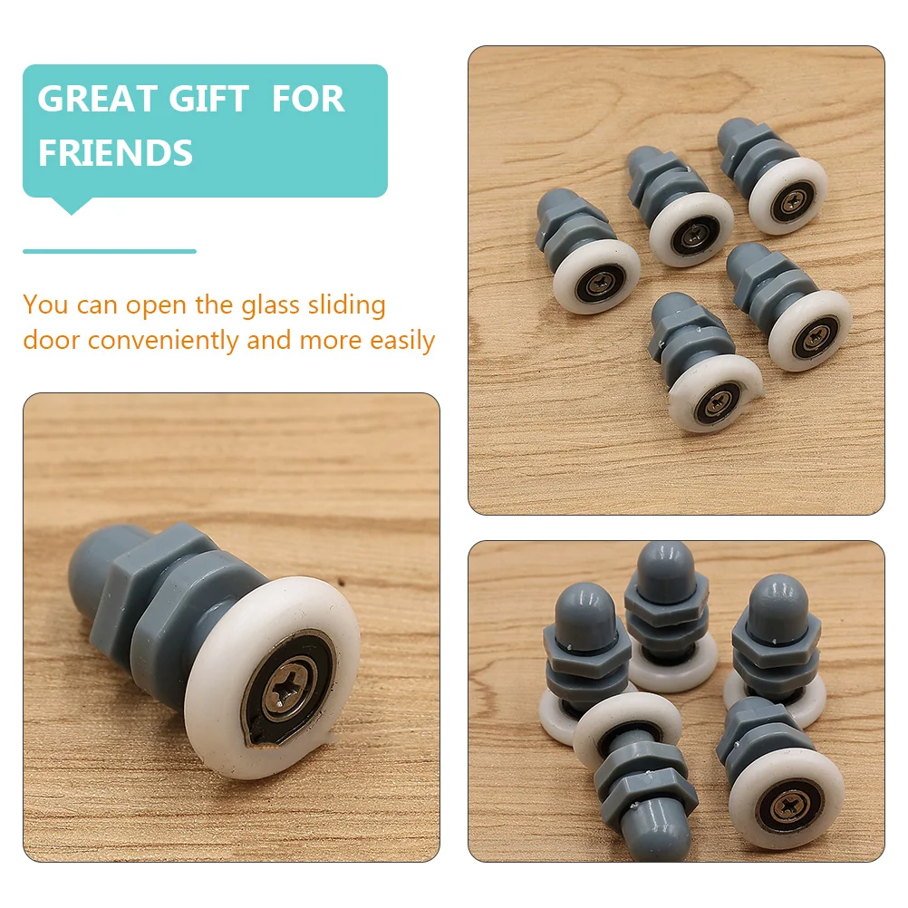 

10 Pcs Small Hanging Wheel for Shower Room Glass Door Rollers Wheels Sliding Tool and Window Pulleys Abs Replacement Part