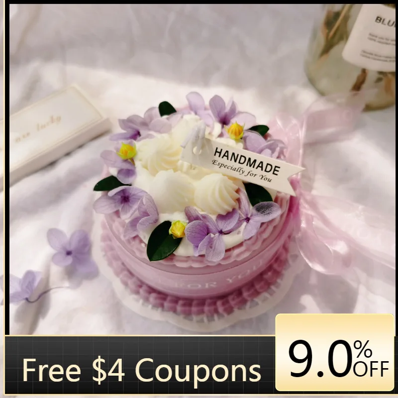 

Dried Flower Scented Candle Creative Wedding Decor Smokeless Freesia Scented Candle Handmade Dried Flower Candle