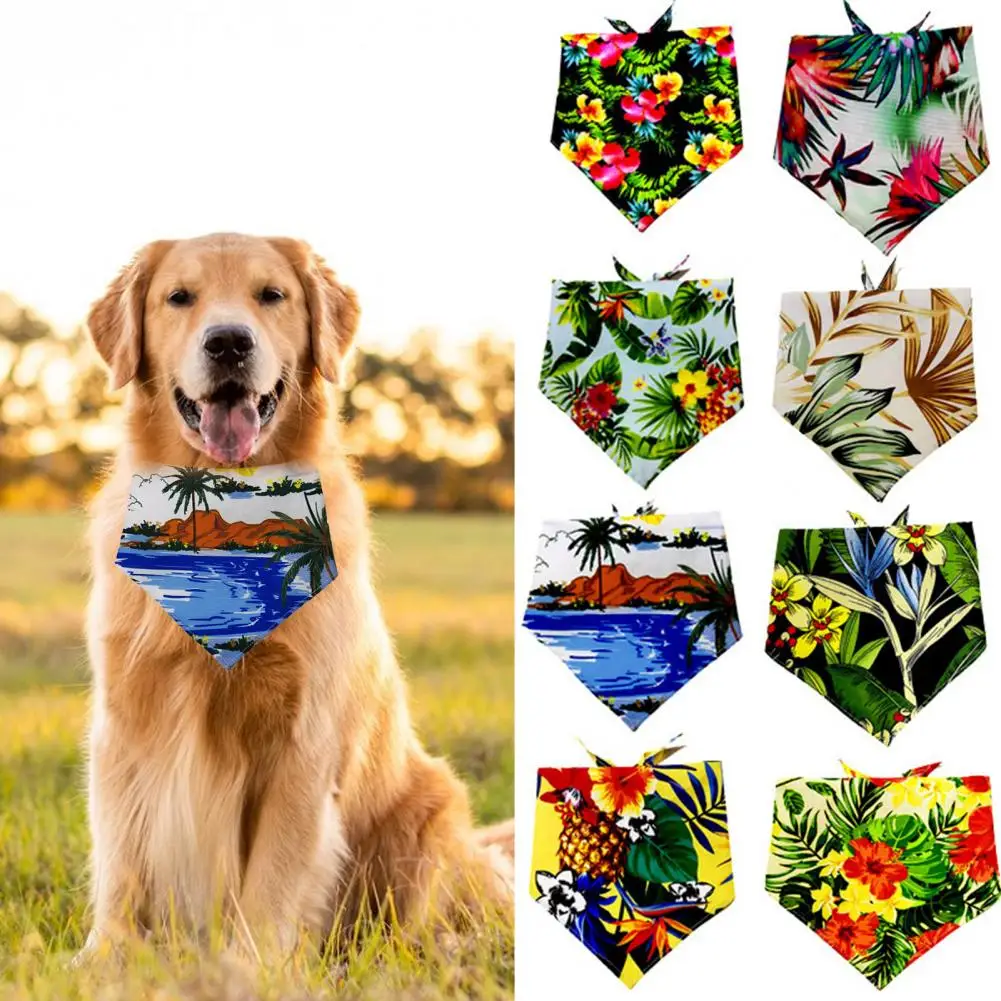 Pet Neckerchief Flower Pattern Cat Collar Pet Saliva Towel Dog Bandana Cat Dog Bandana Summer Pet Bib Collar Pet Accessories