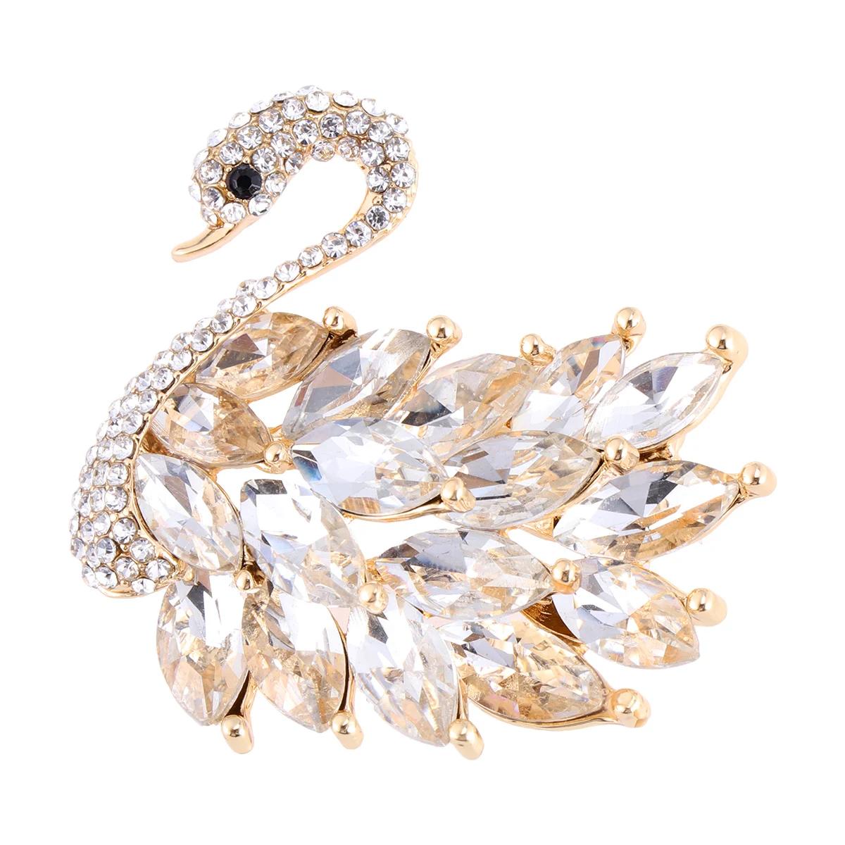 

Zircon Swan Brooch Elegant Pin for Women Casual Clothing Decor Banquet Party Daily Wear Chic Swan Shape Design Unique Style