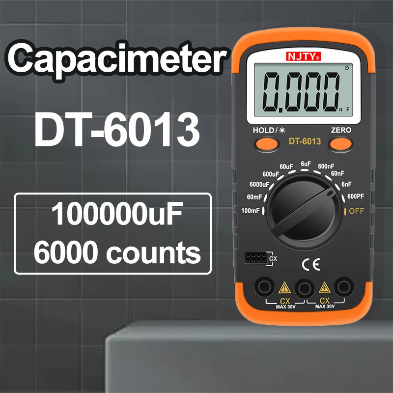 

Professional Digital Capacimeter 6000 counts Capacitor Capacity Meter Lcr Tester 100000uF Capacitor High Precision Multimeter