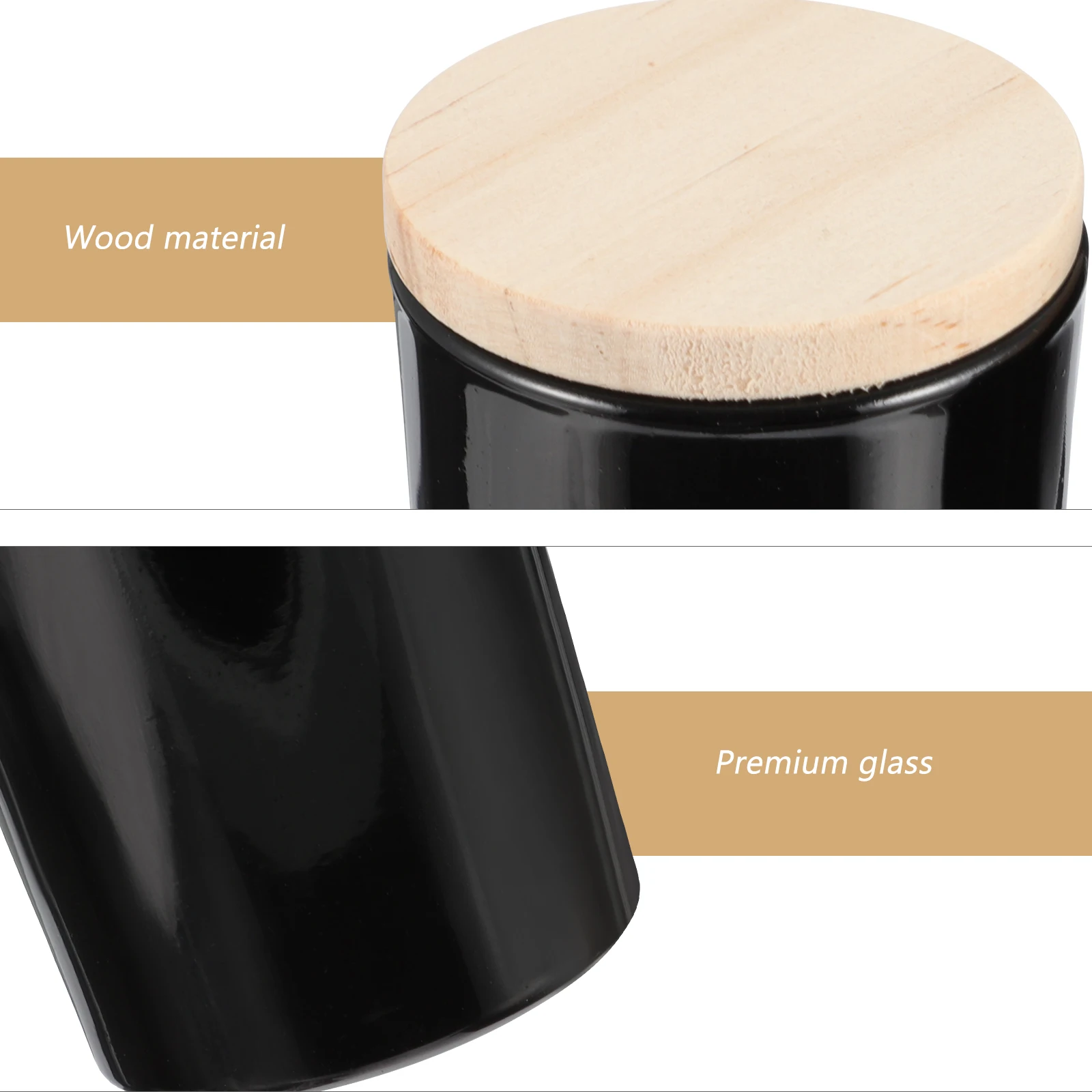 

2Pcs Bottle Scented Cup Making Jar Wooden Lid Decorative Container