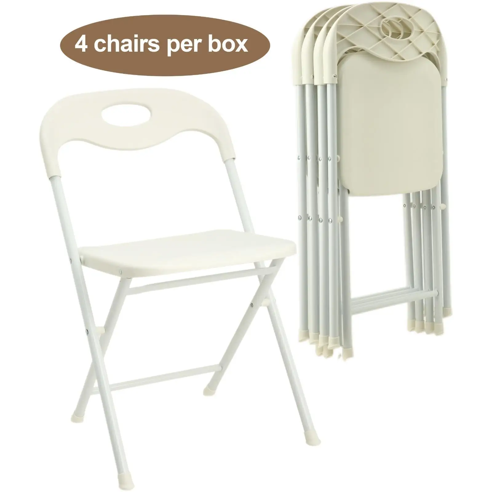 

Складные металлические стулья белого цвета, водонепроницаемые, сверхпрочные, грузоподъемность 800 фунтов, для обеденных наборов, для дома, ресторанов и мероприятий