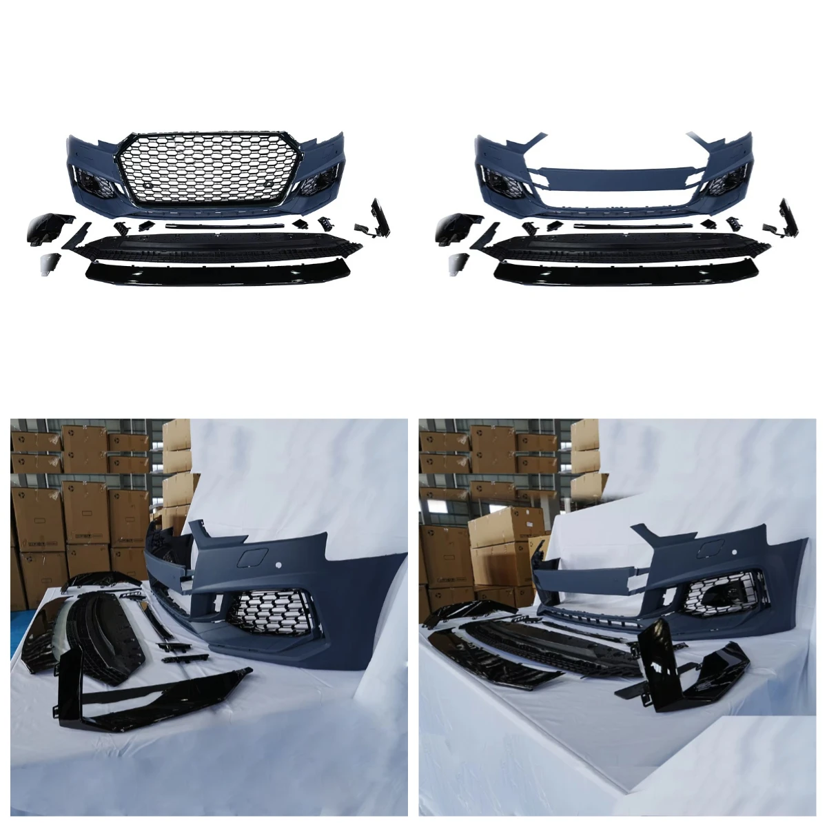 

Stlf Factory 2017-2019 A4 S4 Front Bumper RS4 Style Body Kit With Black Grille For A4 S4 B9 2017 2018 2019