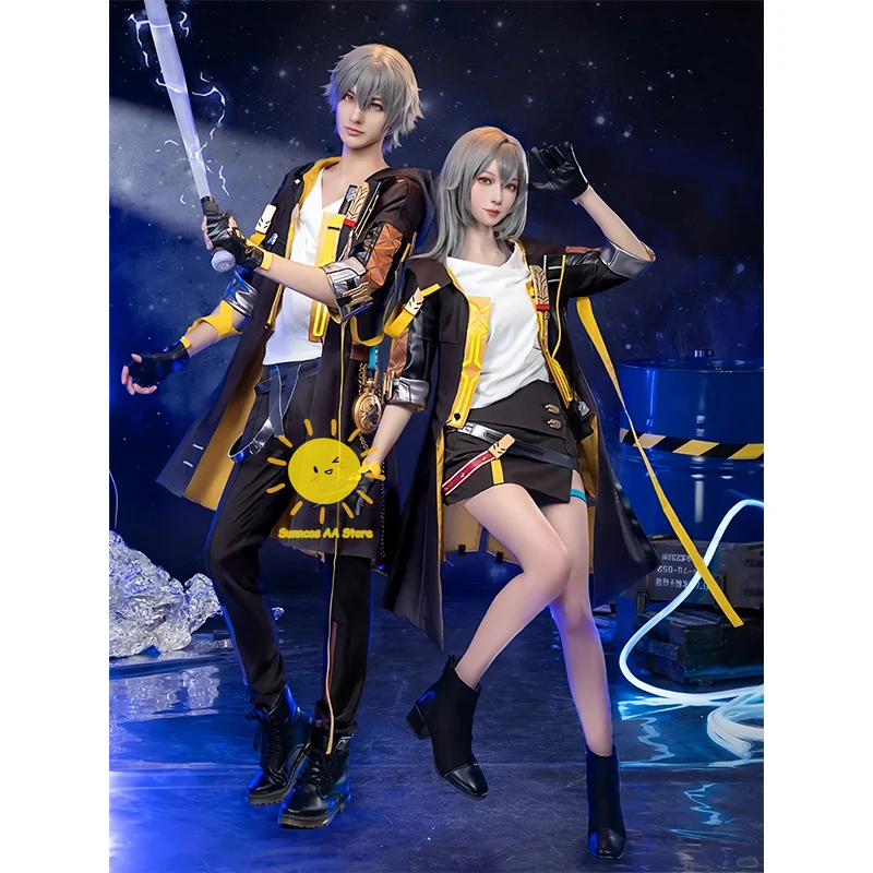 

Halloween Cos Unisex Game Stelle Caelus Cosplay Honkai Star Rail Cosplay Costume Trailblazer Suits Necklace Gloves Stelle Caelus