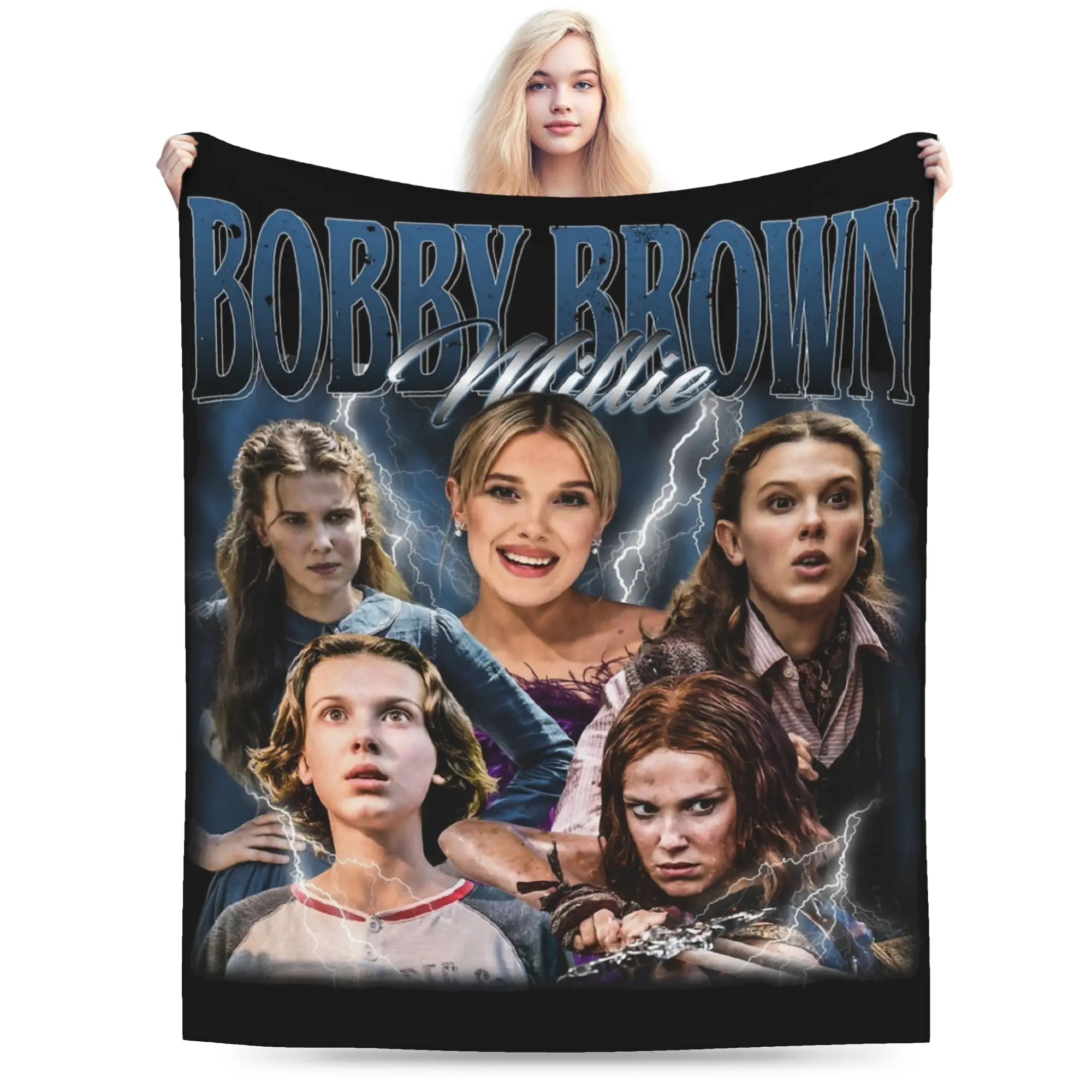 Millie Bobby Brown Blanket Flannel All Season  Breathable Super Warm Throw Blanket for Bedding Couch Bedspreads