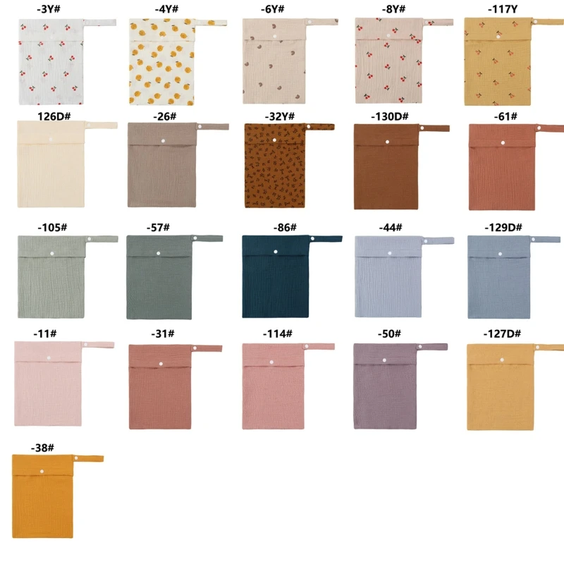 

Reusable Baby Diapper Bag Reusable Solid Color Travel Nappy Soft Cotton