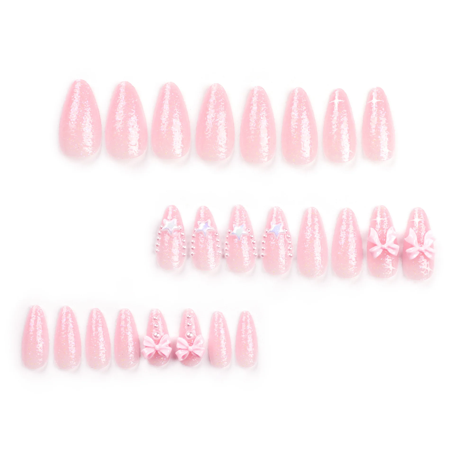 Schwarzes Friday Nail Art Dekorations set mit Perlen & Bogen knoten, Halbkreis gemischt geformte 3d japanische Fee Stil Anhänger, auf