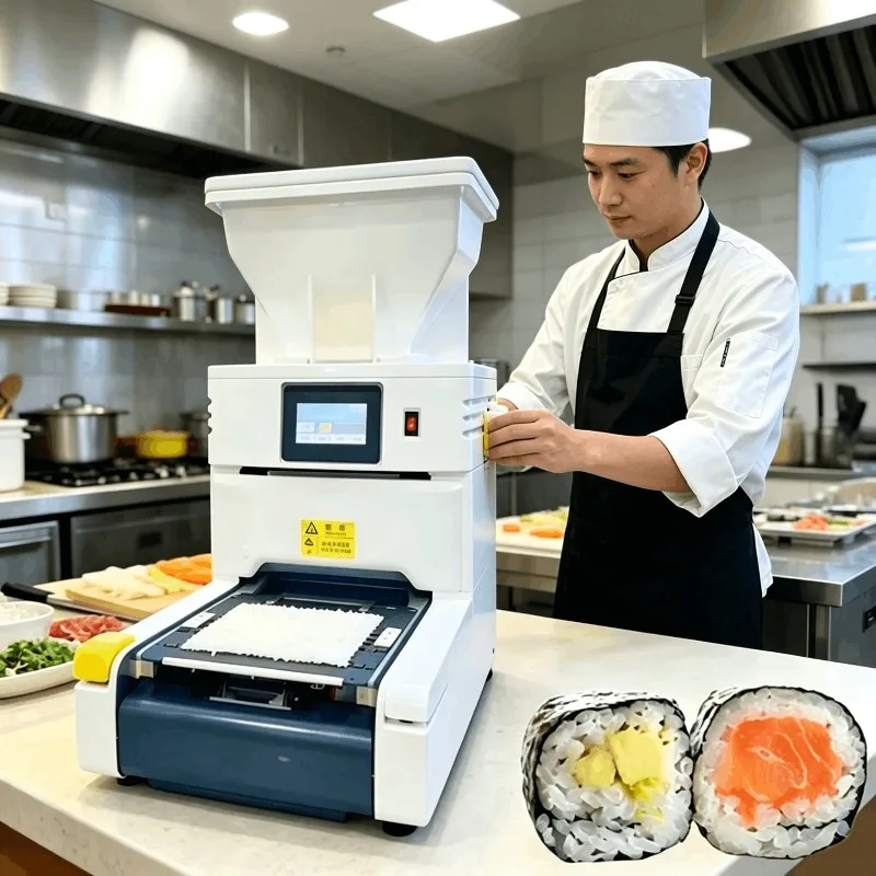 Customized sushi rice spreading device rice sheeter automatic for asian food shop sushi production workshop easy operation
