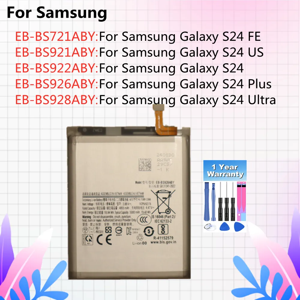 EB-BS921ABY EB-BS922ABY BS721ABY EB-BS926ABY EB-BS928ABY Batterie Für Samsung Galaxy S24 Ultra Plus S24 + /S24 FE Telefon Batterien