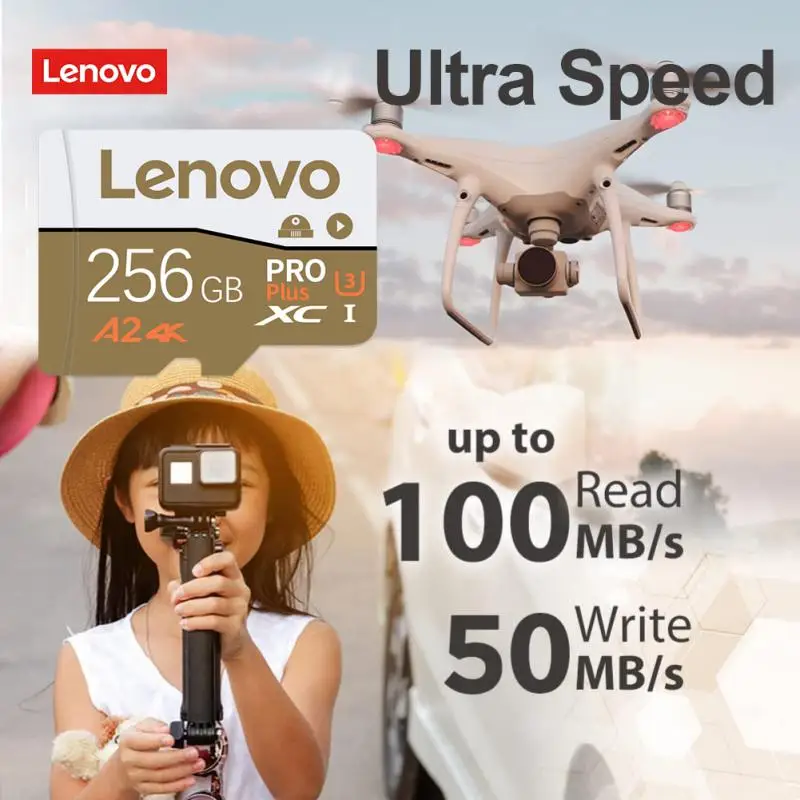 Lenovo 2Tb Sd/Tf Flash Geheugenkaart 1Tb Micro Tf Sd Kaart 512Gb 256Gb Mini Sd Kaart Tot 100 Mb/s 128Gb Geheugenkaart Voor Telefoon Drone