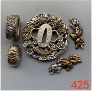 Juego de Accesorios de Alta Calidad para Espadas Katana, Tsuba, Fuchi, Kashira, Menuki, JP Katana, Tachi, Wakizashi, en Aleación de Cobre y Zinc