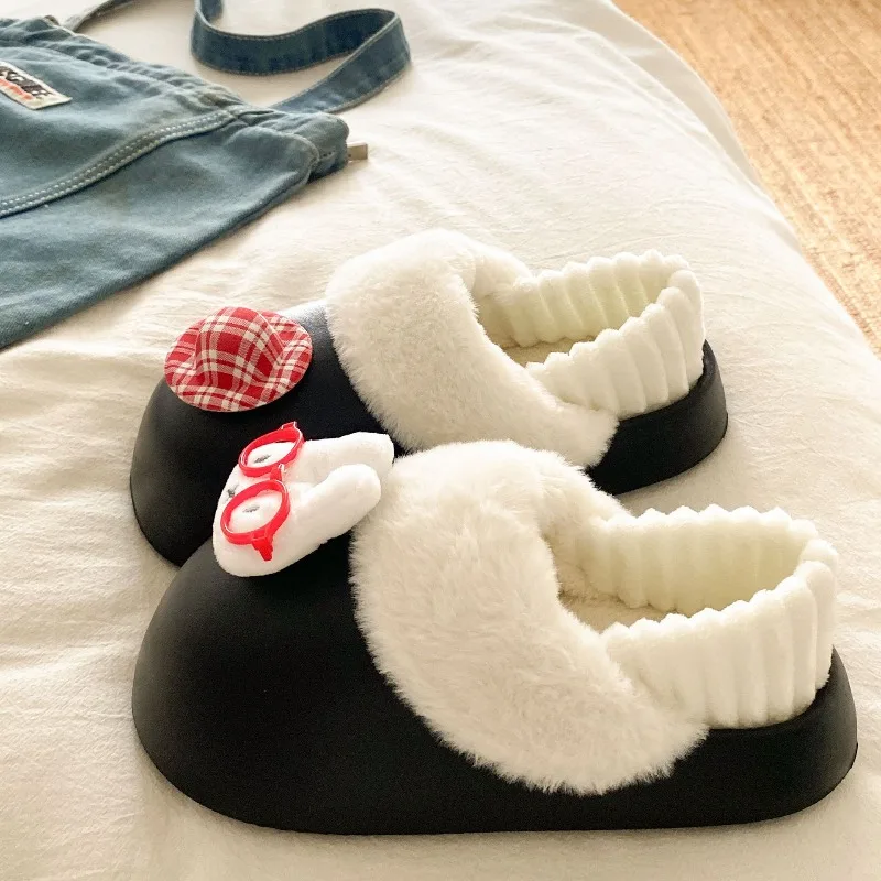 Nieuwe Kawaii Nijntje Konijn Warme Katoenen Slippers Cartoon en Fluwelen Antislip Lichtgewicht Baotou Slippers Kinderfestival Cadeau
