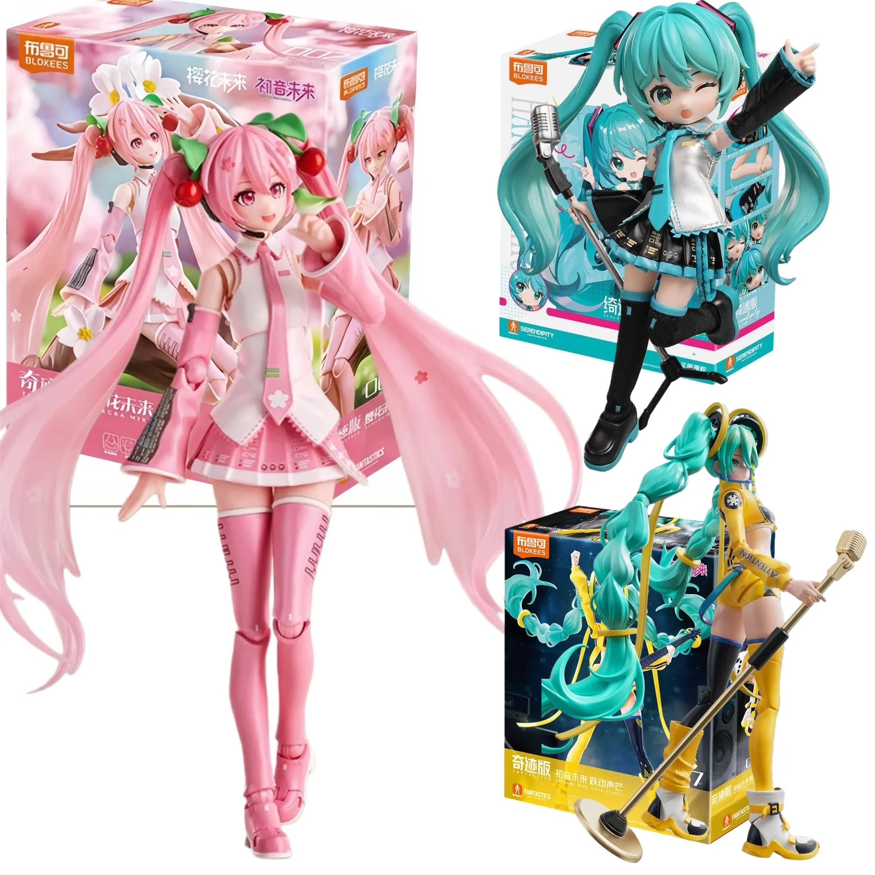 

Blokees Hatsune Miku, 17-е моделирование, Сакура Мику, певица, экшн-фигурка, совместная мобильность, аниме, сборная игрушка, коллекция кукол, рождественские подарки