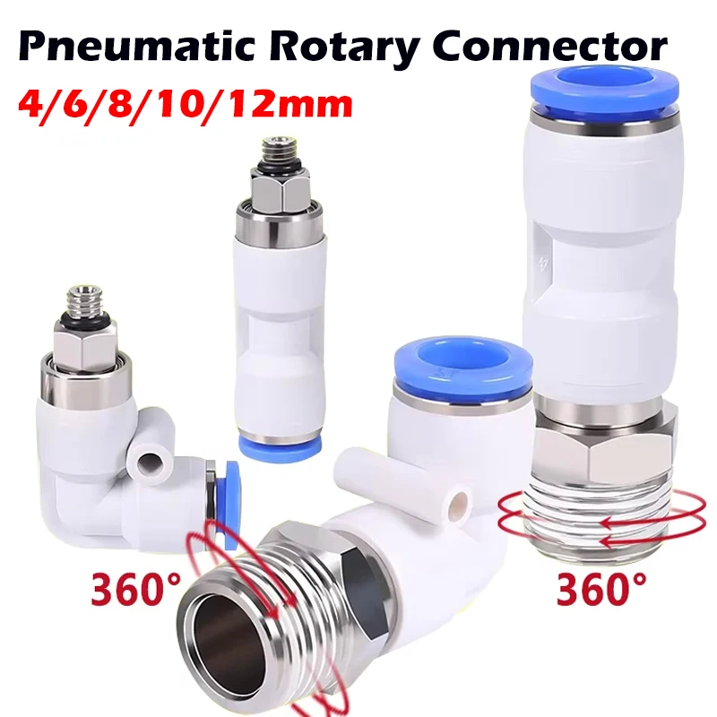 

MSC Type Pneumatic Thread High Speed Rotary Joint NRC KSH NRL KSL Bend-through Quick Connector Straight Pipe Fitting 4mm 6mm 8mm