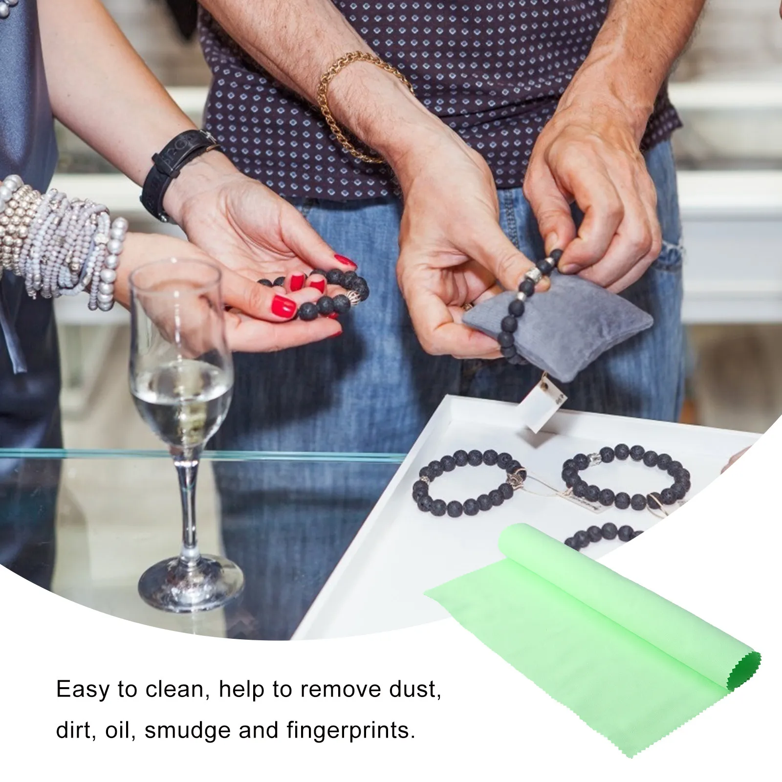 

2 шт. замшевые полировальные салфетки для ювелирных изделий и часов, двусторонний инструмент для чистки, удаляет отпечатки пальцев и грязь, безопасно придает блеск