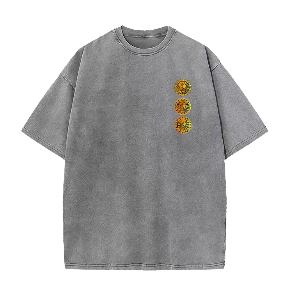 

Anime Jojo's Bizarre Adventure Steel Ball Run Vintage Washed T Shirts Men Women Manga Casual T-shirts Male Oversized Streetwear
