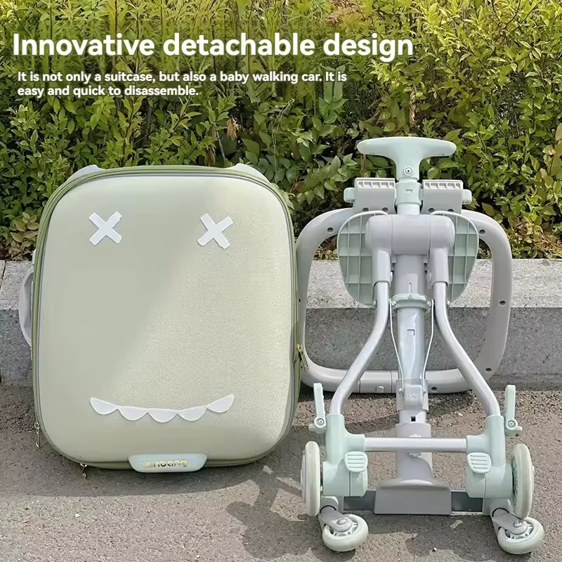De Bagagekoffer Van Kinderen Kan De Koffer Van De Baby Rijden En Lopen, De Baby Kan De Koffer Meenemen. De 20-Inch Opvouwbare Kinderwagen Kan