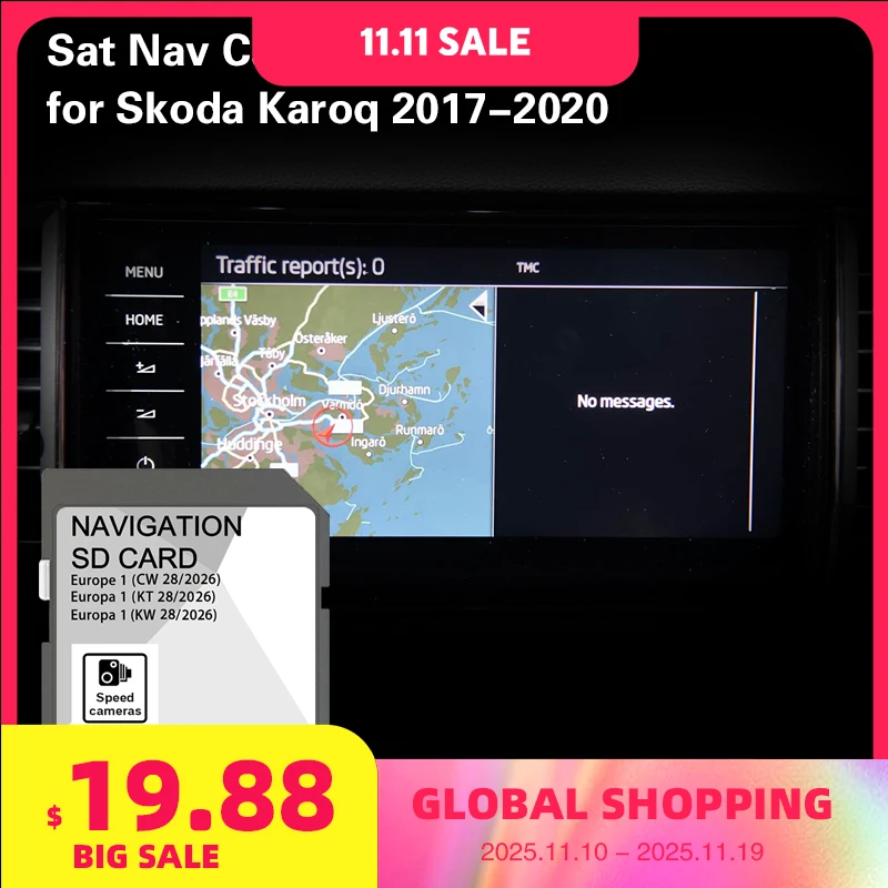 

MIB2 2026 Sat Nav GPS Navigation SD Card for Skoda Kodiaq 2016 to 2020 Map Cover Liechtenstein Lithuania Netherlands