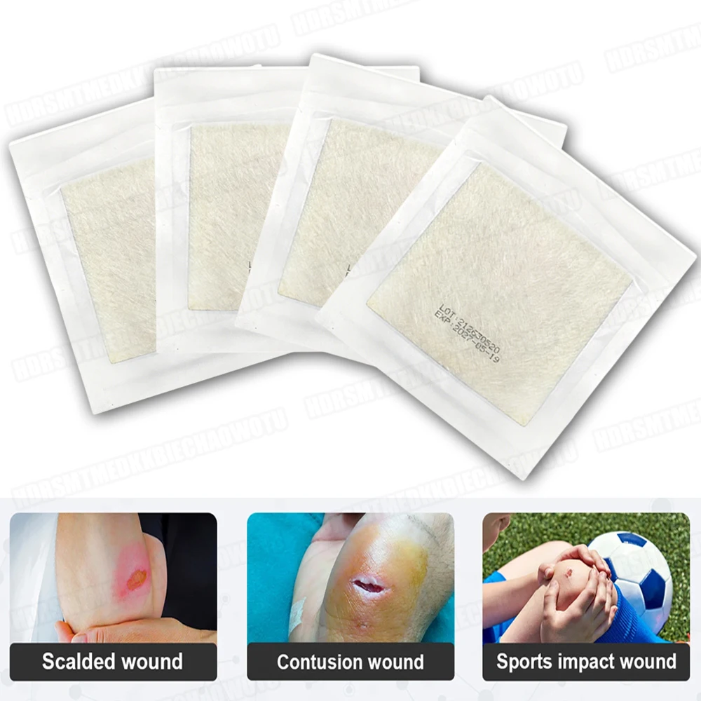 1-100Pcs Wound Dressing 10*10cm Calcium Alginate Soft and Absorbent Dressing Gauze Non Stick Pads Sterile Individual packaging