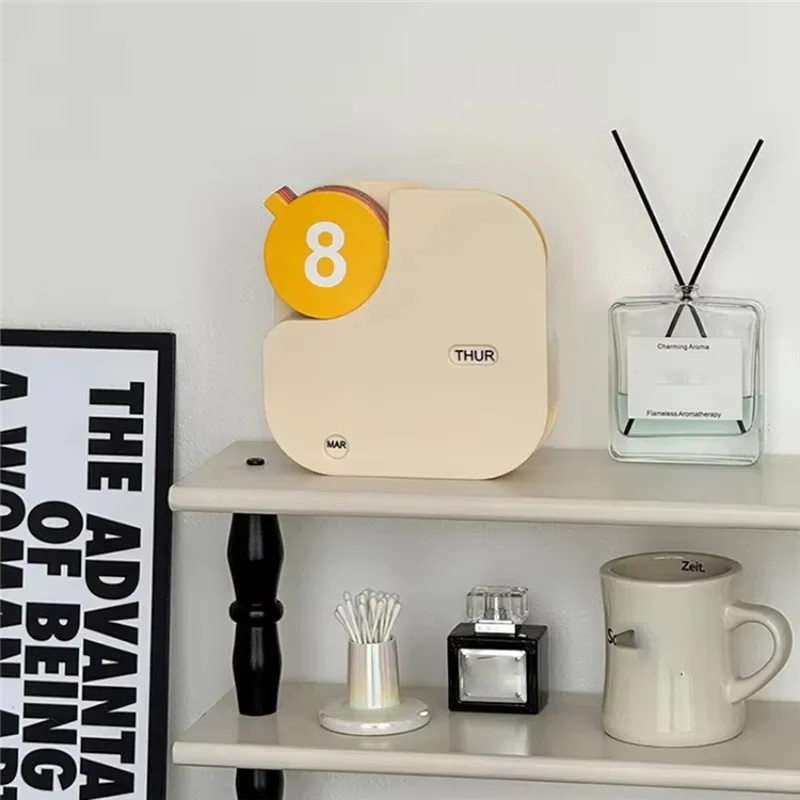 WORTHOWN-Calendario da tavolo minimalista in plastica Calendario a fogli mobili Uso ufficio compatto e portatile