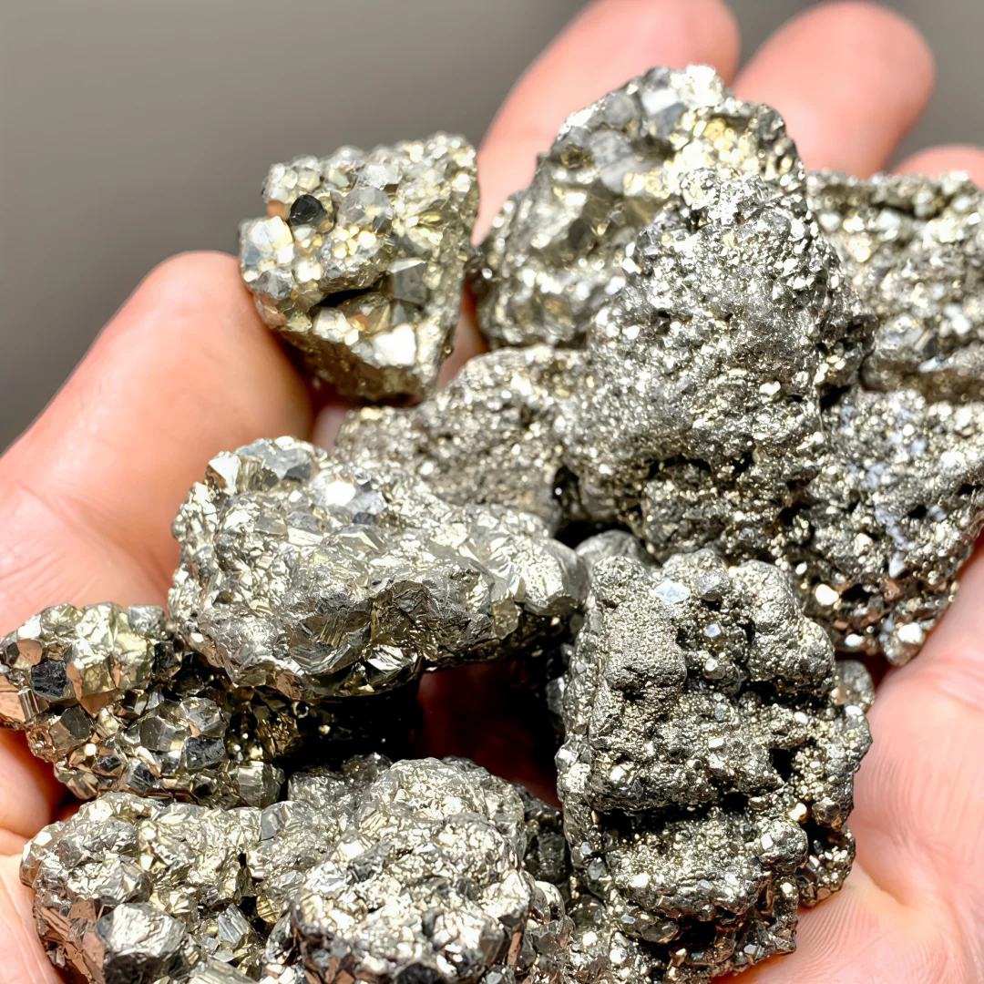 Natural Crystal Ore Stone Pyrite Chalcopyrite Rough Stone Gem Metal Fool Gold Raw Ore Popular Science Teaching Specimen