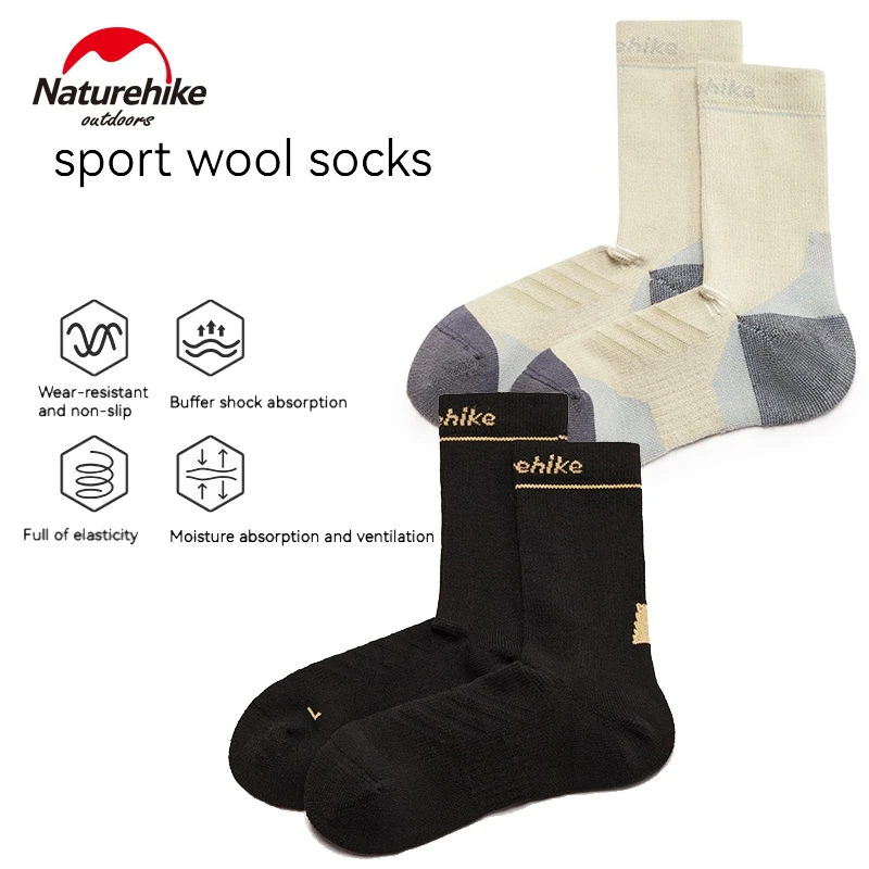 Naturehike Sport Wool Socks Winter Long Tube Stockings for Outdoor Hiking Trekking Camping Warm Absorb Sweat High-stretch Sock