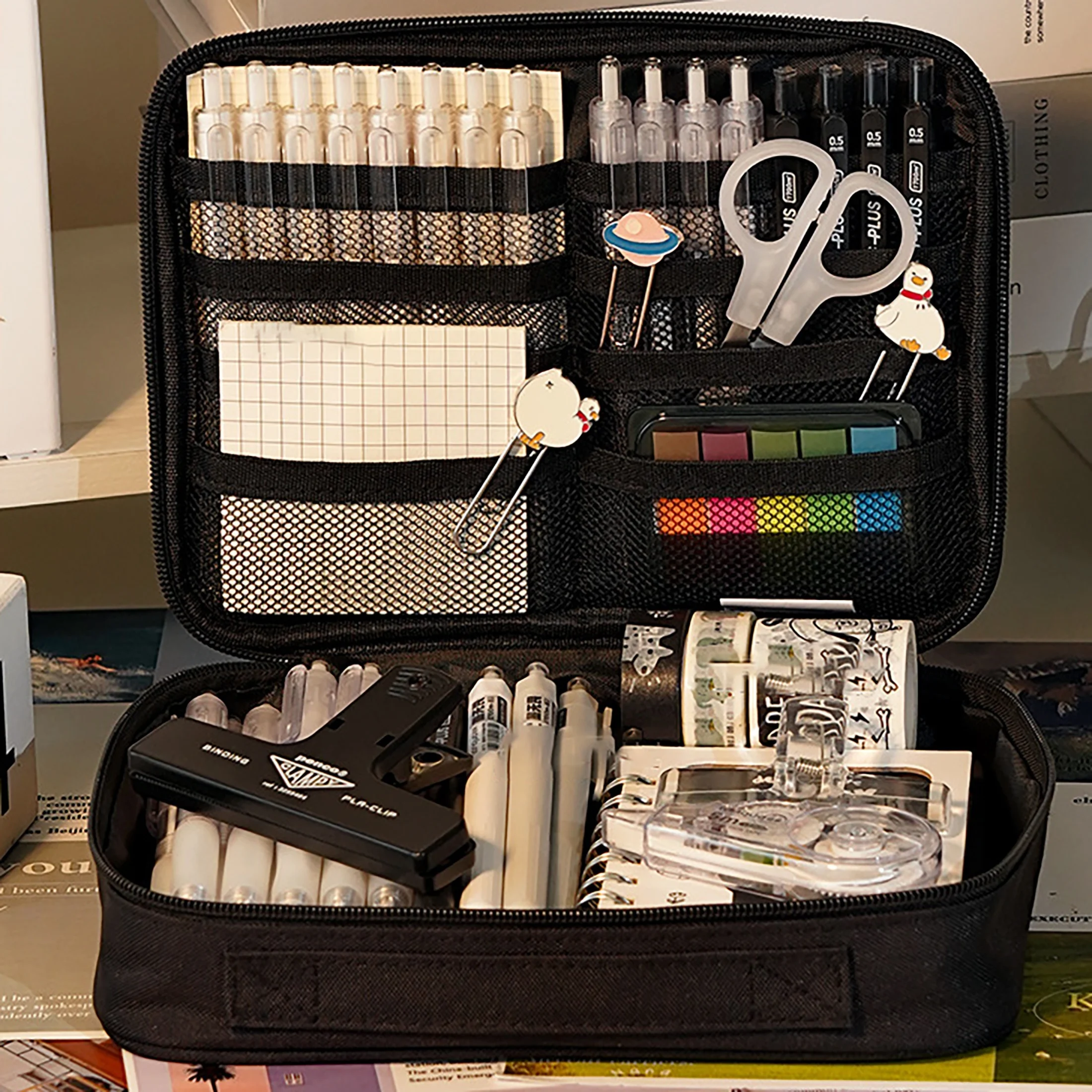 Large-Capacity Transparent Pencil Case, Multi-Functional Storage Bag, Multi-Layered, Simple and Portable, Student Stationery Bag, Stationery Storage Box, School Gift