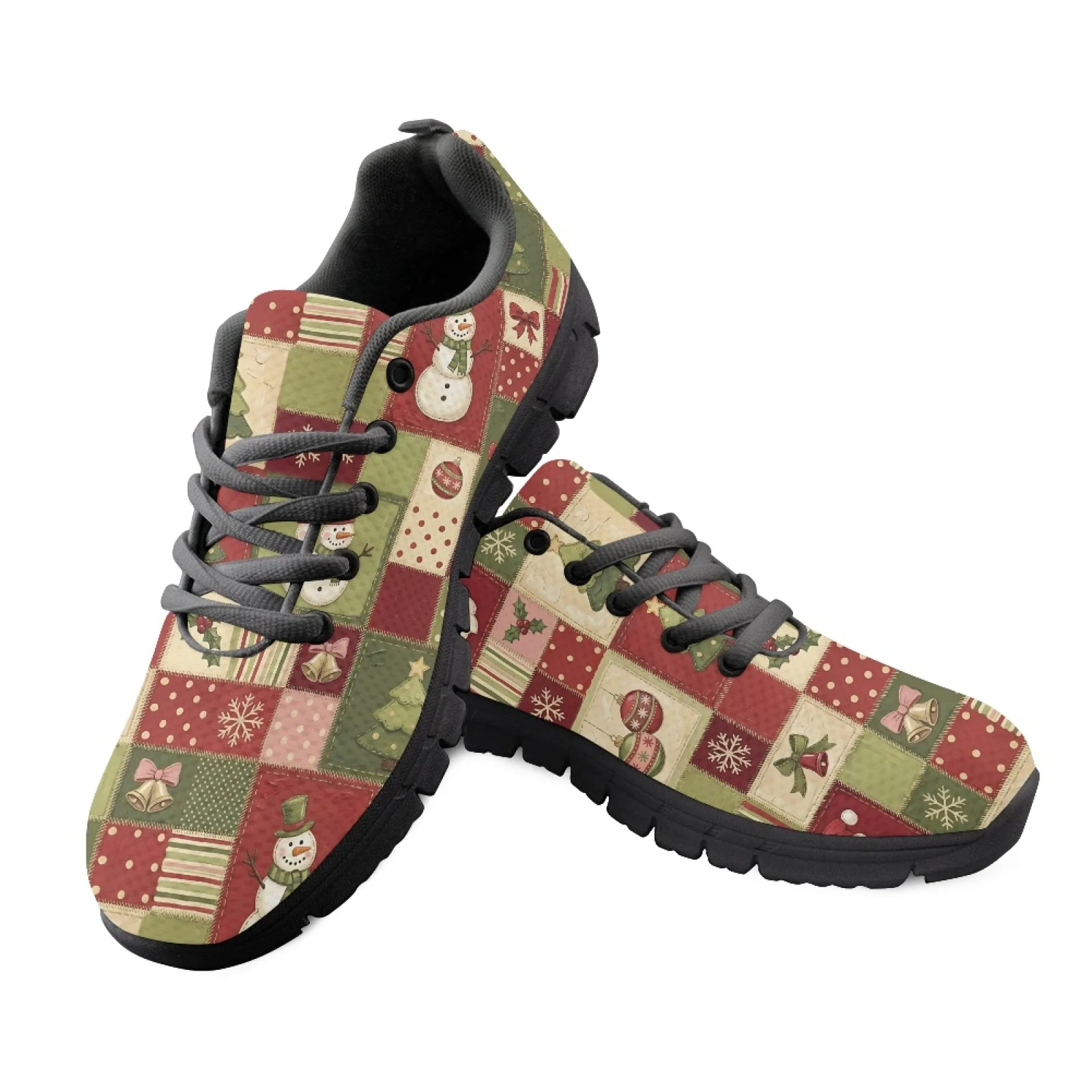 Coloranimal Christmas Pattern Mens Cushioned Jogging Shoes for Long Standing Leisure Office Work Shoe for Outdoor