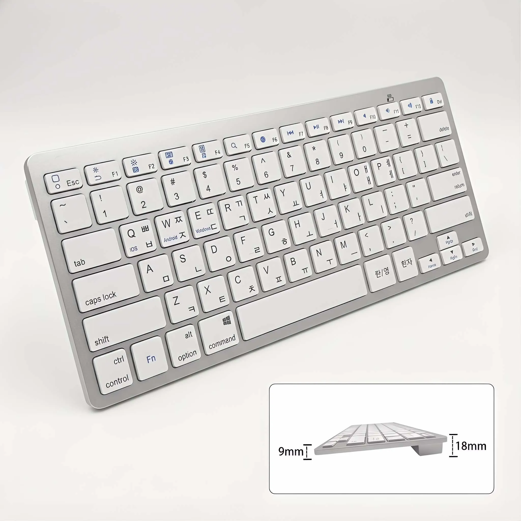 Korean Language Ultra Thin Lightweight Low Noise Keyboards for IPad/iPhone/MacBook Air for Laptop/Computer/Surface