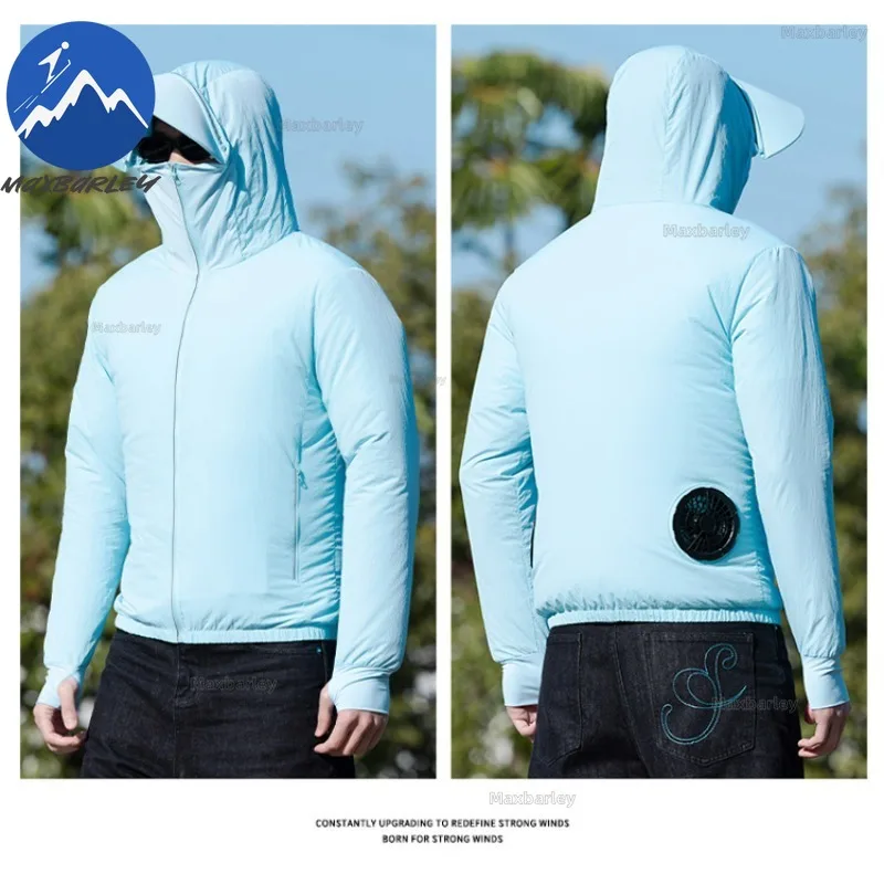 summer-sun-protection-jacket-men-ice-fan-windbreaker-heat-resistant-air-conditioner-clothes-wearable-cooling-couple-fishing-tops
