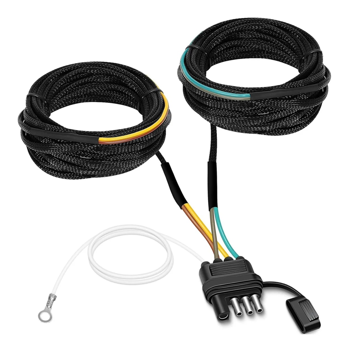 22FT 4 Pin 5 Wire Trailer Wiring Harness,Trailer Light Kit 5 Wire 4 Pin Harness Trailer Connector Wire Plug for RV Boat