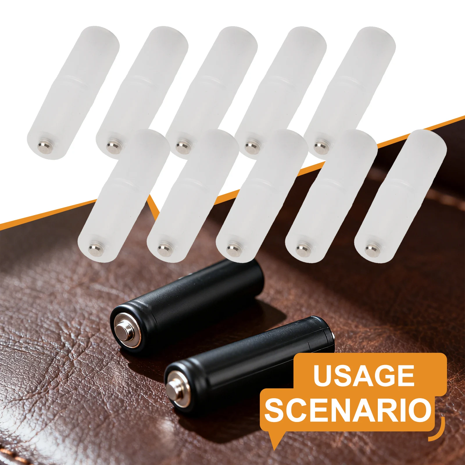 10 Pack AAA to AA Battery Adapter Converter Case Holder Switcher for Household Electronics Office Use Camping Gear