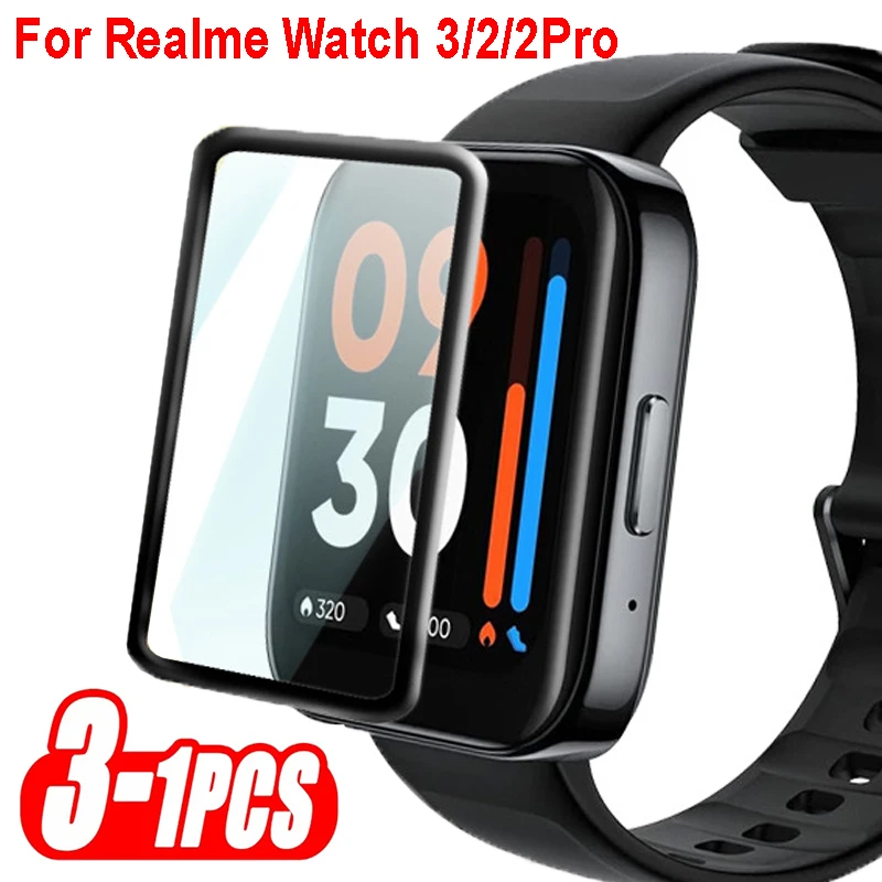 

Защитная пленка для экрана для Realme Watch 3, 3D Защитная пленка с изогнутыми краями для Realme Watch 2 2 Pro, защитные пленки, аксессуары