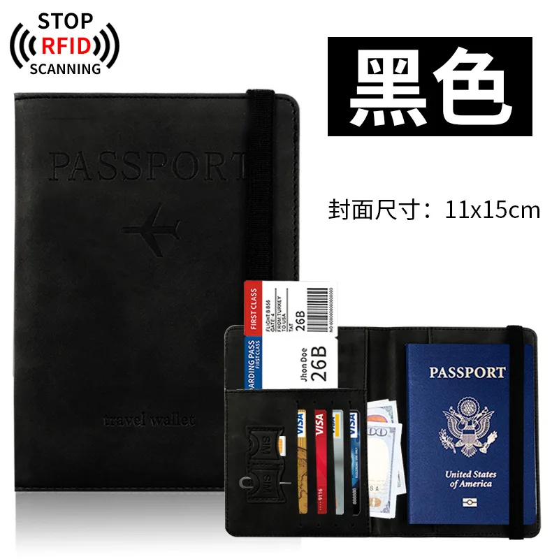 RFID Passport Bag Protective Cover Travel Wallet Document Card Holder Passport Holder Air Ticket Holder Overseas Storage Bag