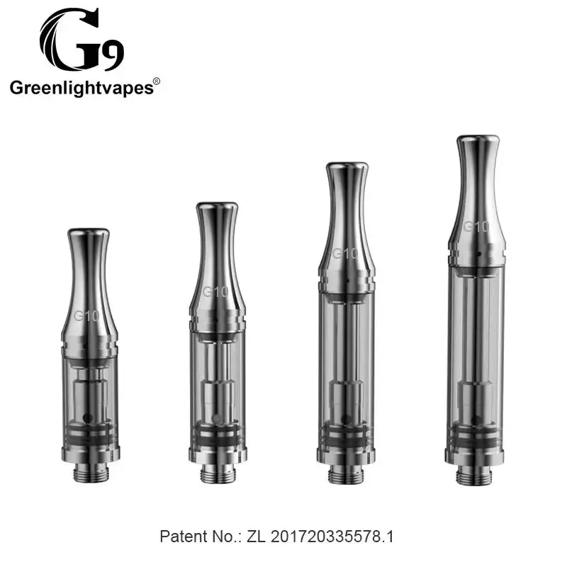 10PCS/LOT Greenlightvapes G10 1ml Empty Cartridges 510 Atomizer Refillable Thick Oil Ceramic Heat Tank Work with Preheat Battery