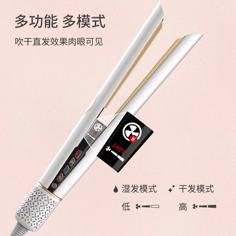 2-in-1 High-Speed Hair Dryer Brush Straightener for Wet Hair, Smoothing Styling Tool, Portable & Lightweight