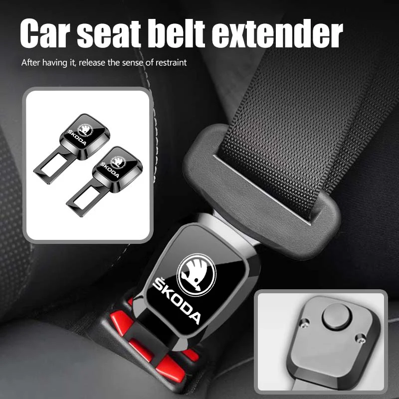 

1PCS Car Safety Belt Car Seat Belt Clip Extender Emblem Accessories For Skoda Fabia 1 2 Octavia a7 RS Superb Rapid Yeti Karoq