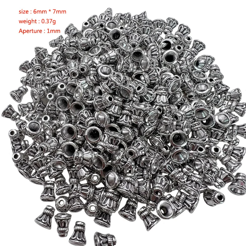 40pcs 3 Colors Horn Pierced Spacer Bead Cap Bracelet Necklace Earrings Making Supplies DIY Alloy Accessories Factory Wholesale