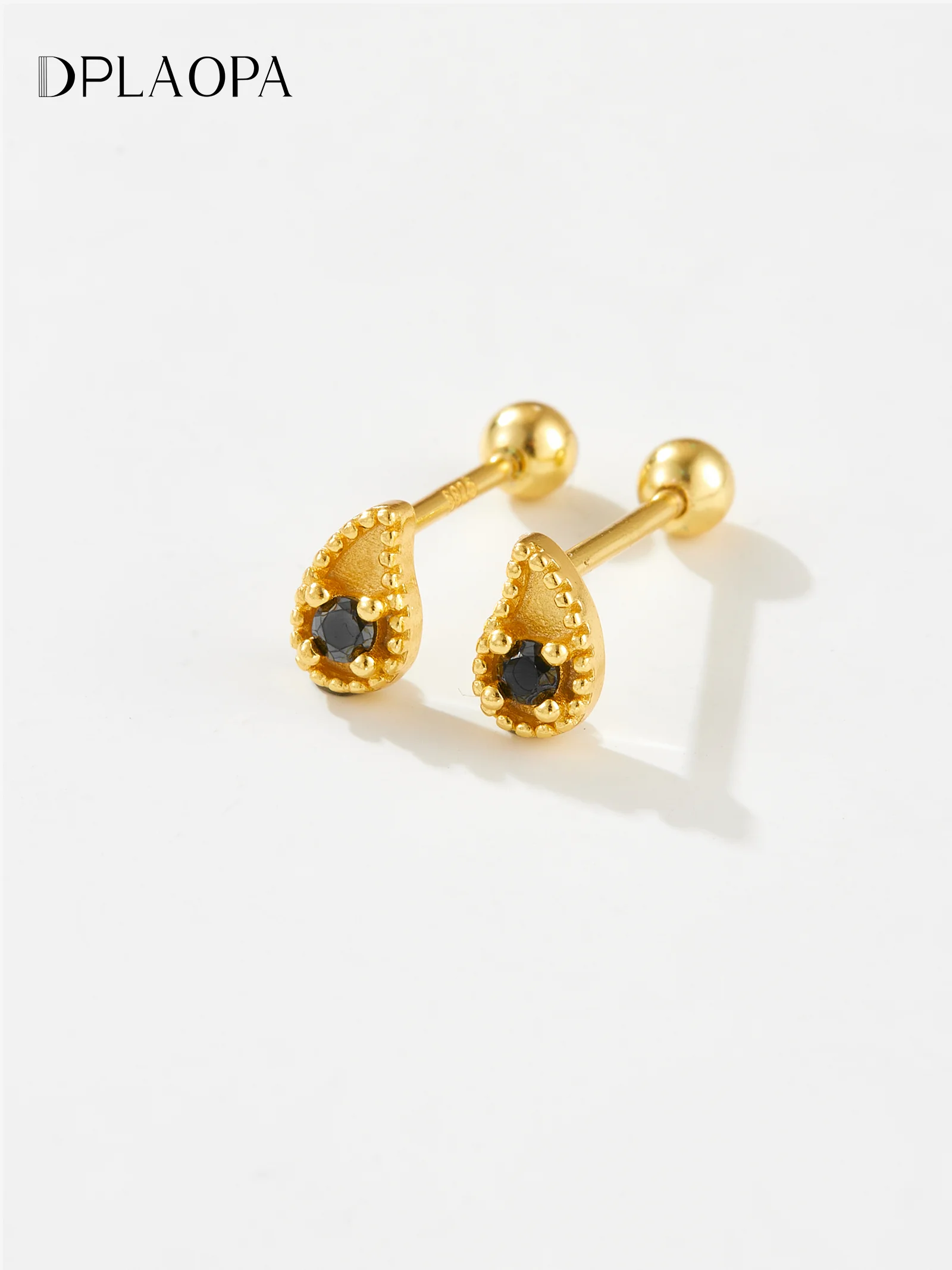 DPLAOPA 100% 925 New Sterling Water Droplets Clips Rock Punk Stud Earring Pirecing 2024 Fine Jewelry Gift For Women