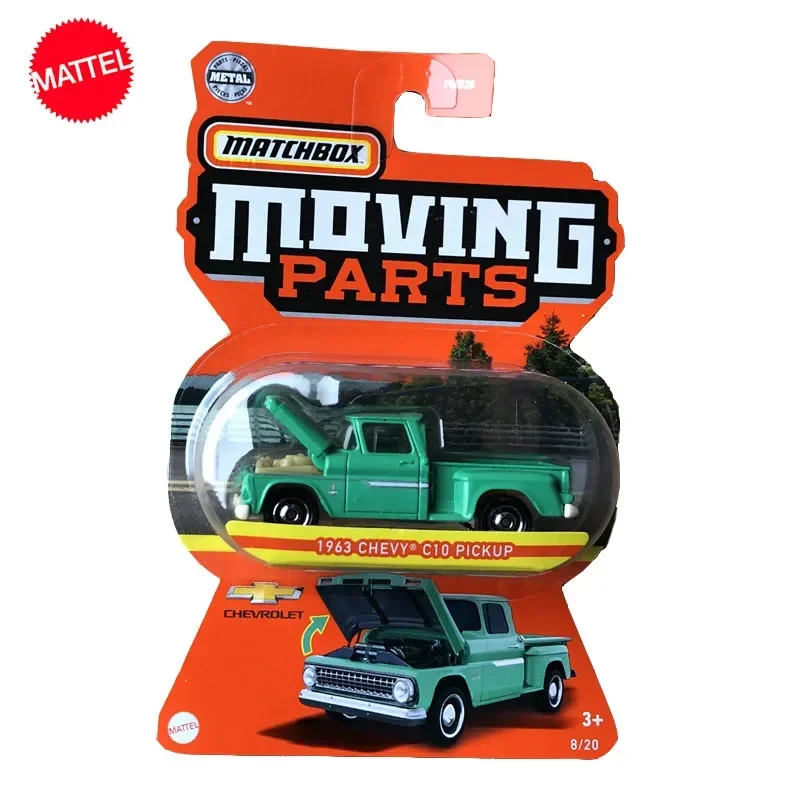 Originele Mattel Matchbox Auto Fwd28 1/64 Diecast Gedeeltelijke Opening 1963 Chevy C10 Pick-Up Voertuig Model Speelgoed Voor Jongens Collectie Cadeau