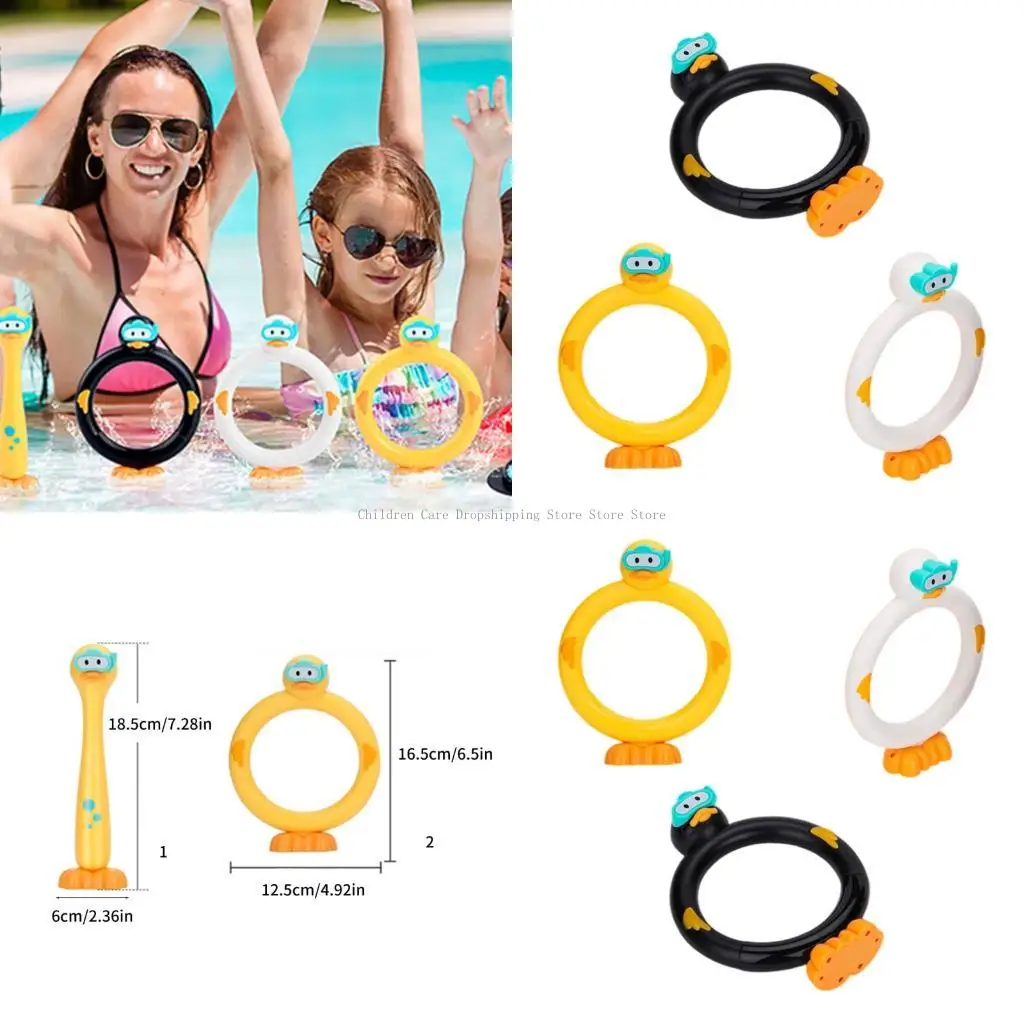 

3PCS Cartoon Duck Тема Dive Toy Toy Underwater Diving Toy Swim Tool Tool
