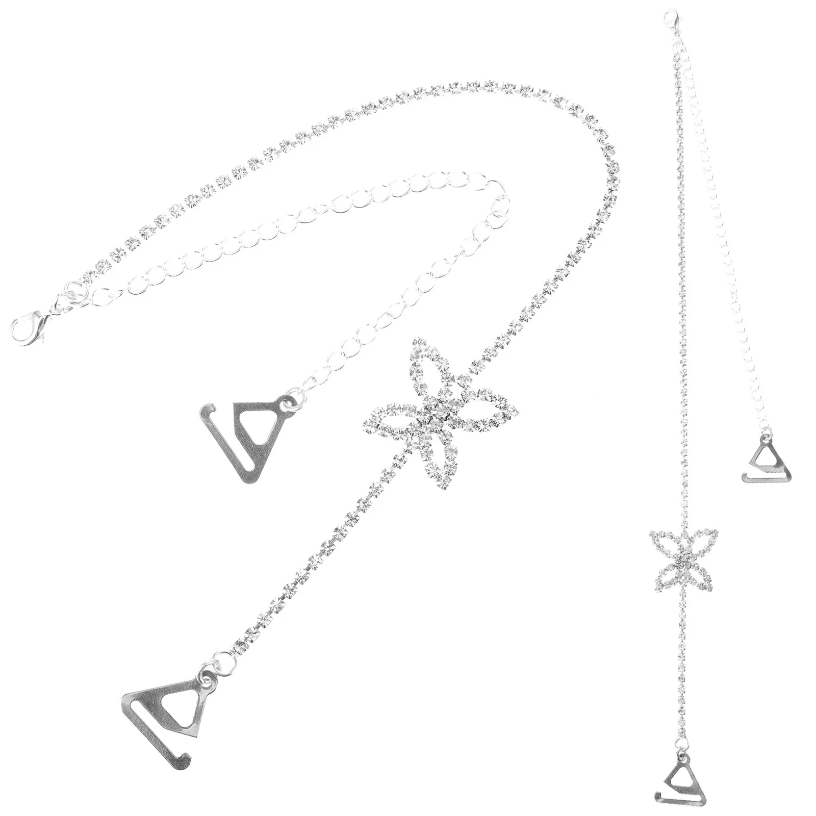 1Pair Butterfly Rhinestone Bra Straps Adjustable Decorative Bra Chain Straps for Women Fashion Elegant Evening Dress Matching