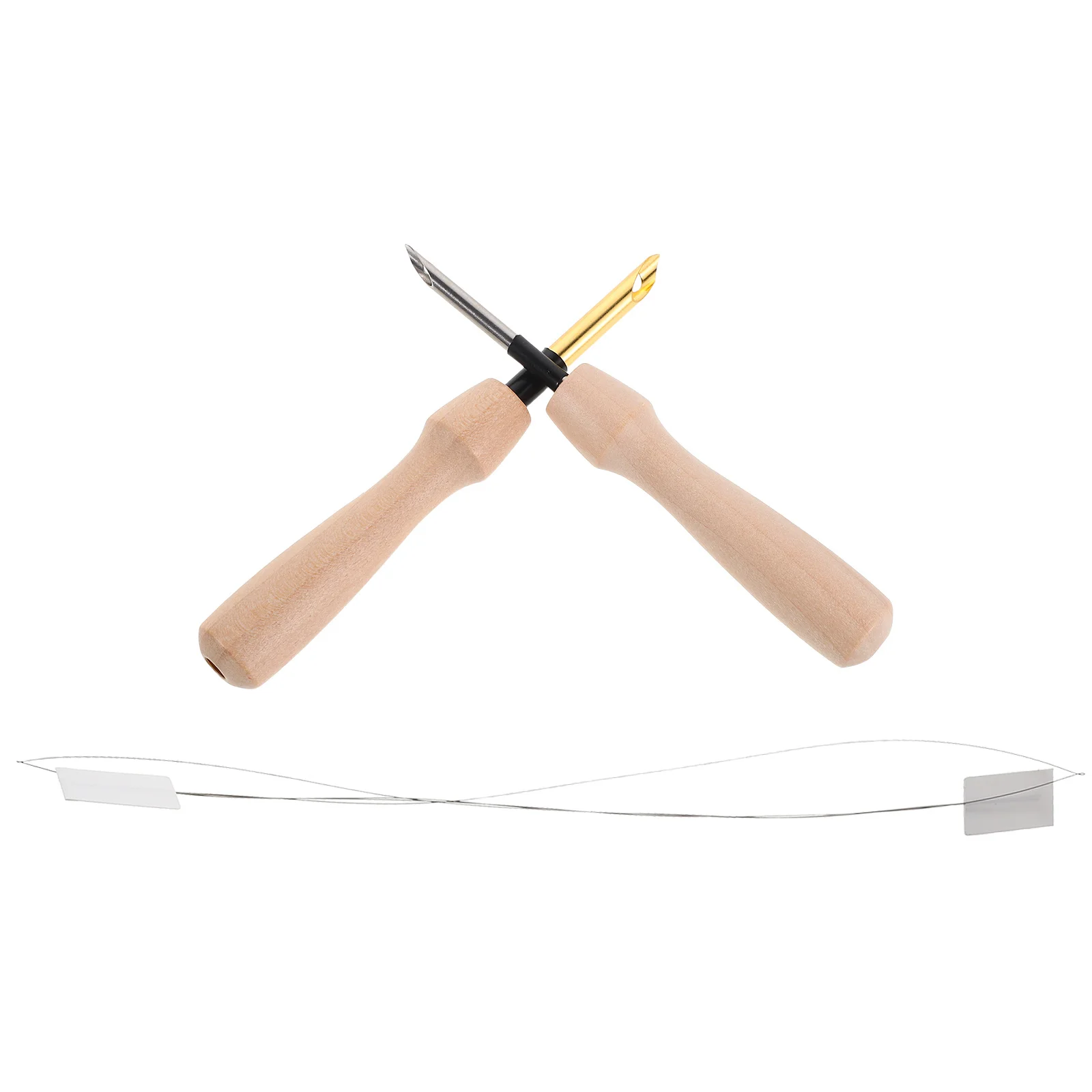 

1Set Sharp Punch Needle for Sewing with Wooden Handle Embroidery Tool DIY Needlework Fabric Craft Starter Kit Sewing Hook Needle