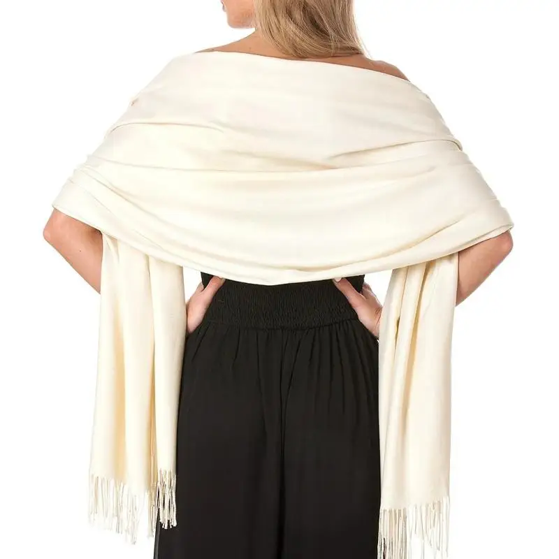 28 ألوان جديد شتاء دافئ الرقبة سرق المرأة الكشمير الباشمينا الزفاف مساء شال التفاف وشاح كبير شرابة بطانية سفر