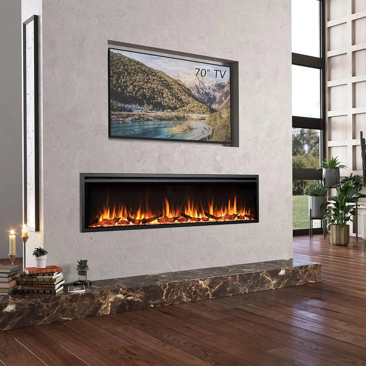 Build in Electric Fireplace 72
