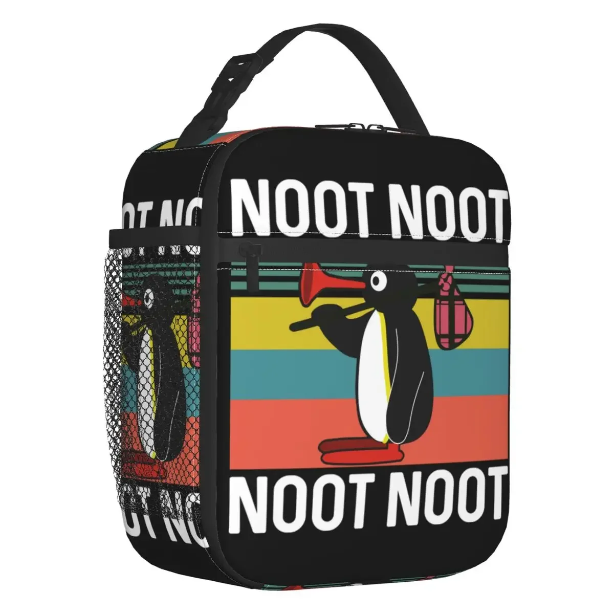 Cute Pingu Noot Noot Resuable Lunch Boxes for Women Leakproof Cartoon Penguin Cooler Thermal Food Insulated Lunch Bag School