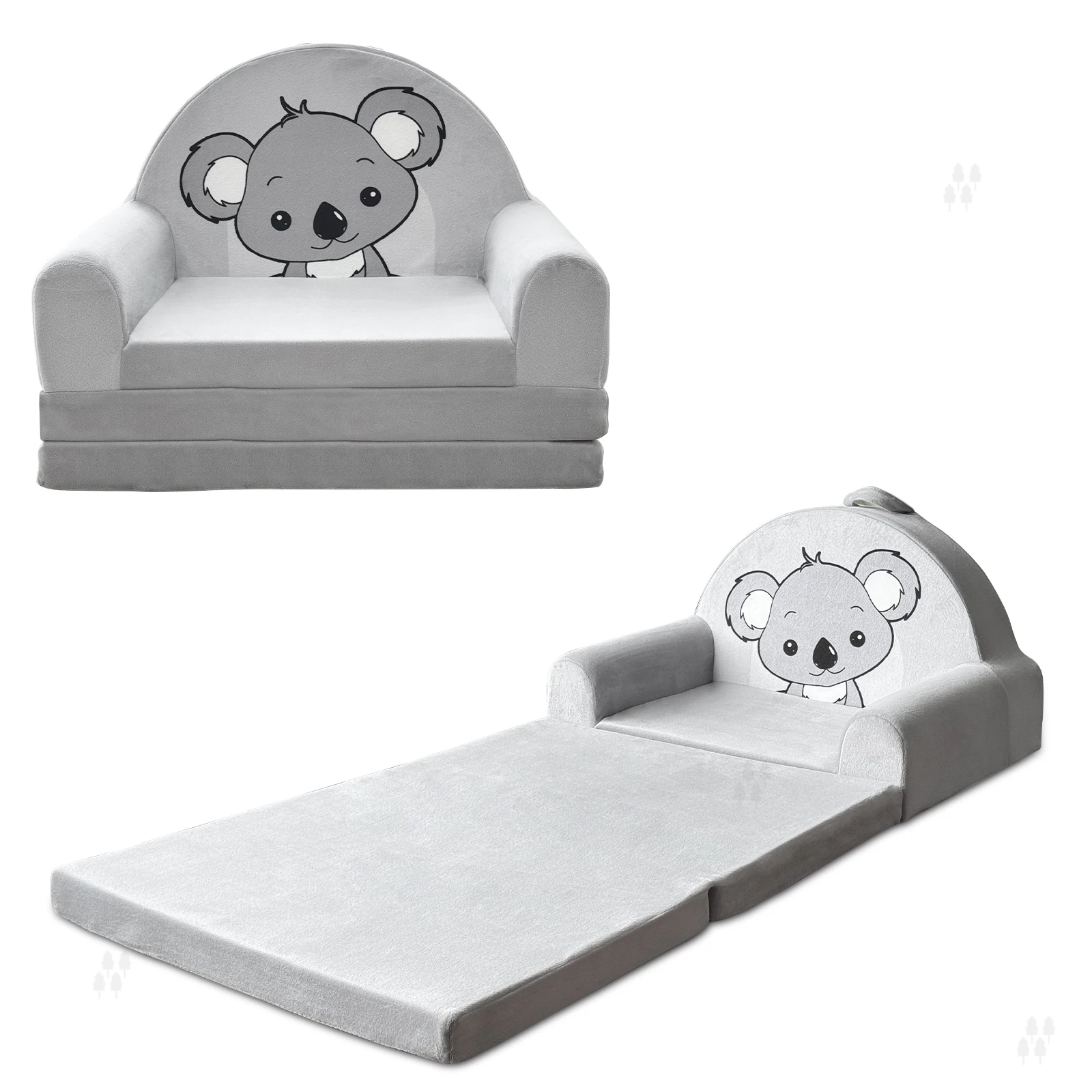 

Custom Factory Koala Printed Cute Kids Sofa Compressed Playing Foldable Couch Bed Kids Sofa Chair For Playroom