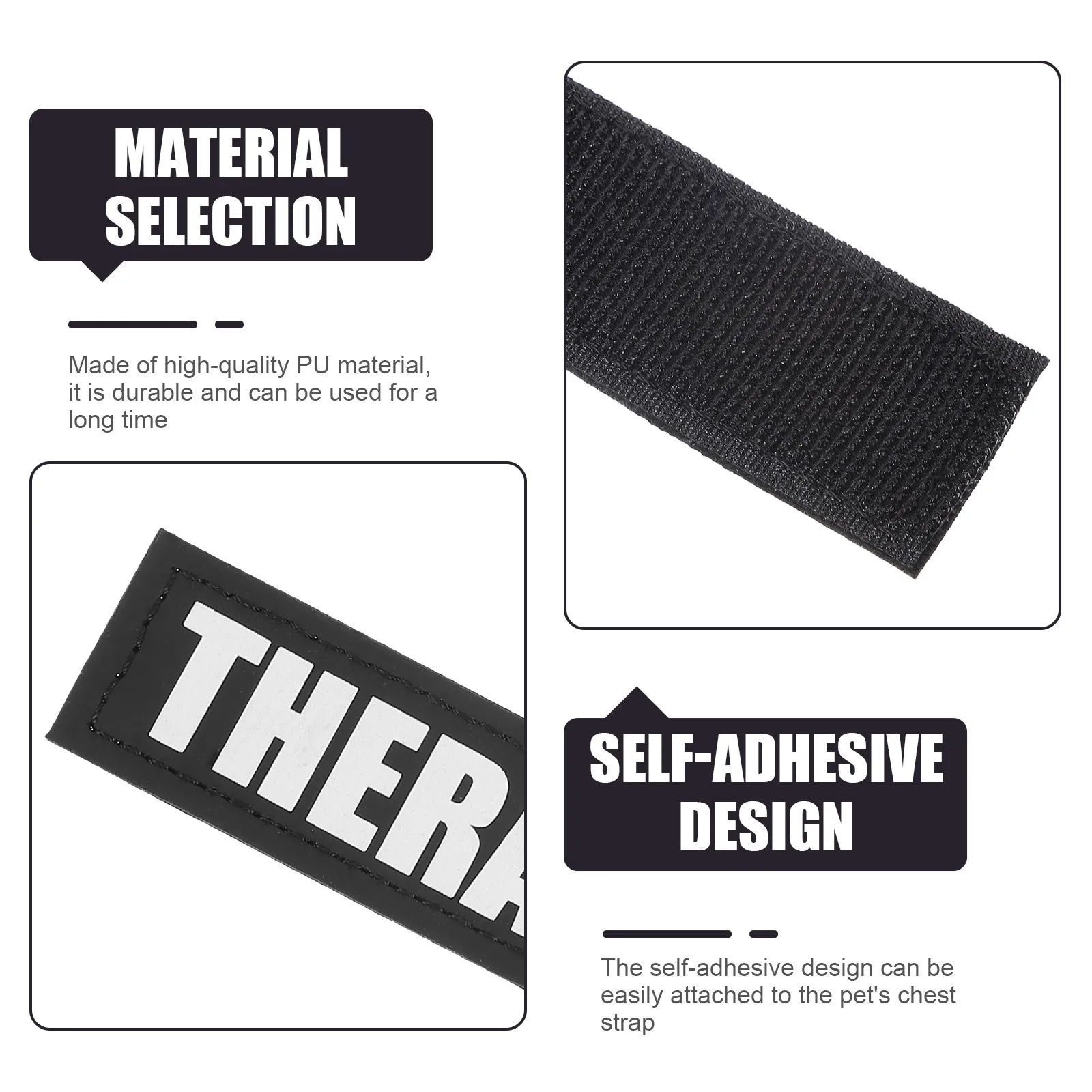 

2Pairs Dog Harness Reflective Vest Patches Durable PU Material Night Safety Stickers Outdoor Pet Harness Accessories