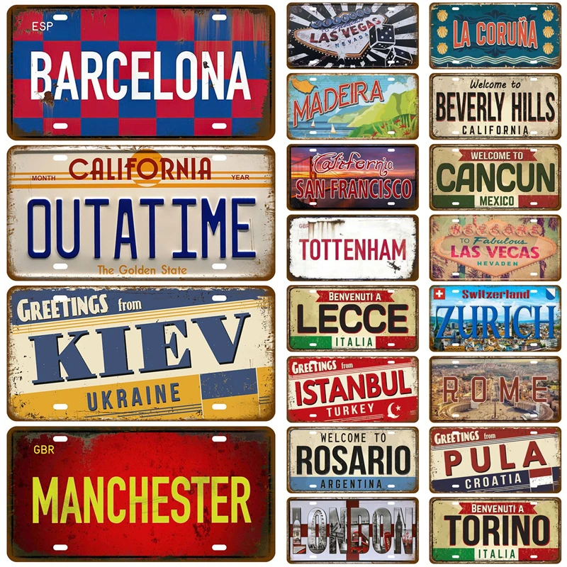 Metal Sign Home Tin Sign Plaque Landmark Artisian ITALY France Plate City State Wall Decor Garage Bar Pub Club Hotel Cafe Art